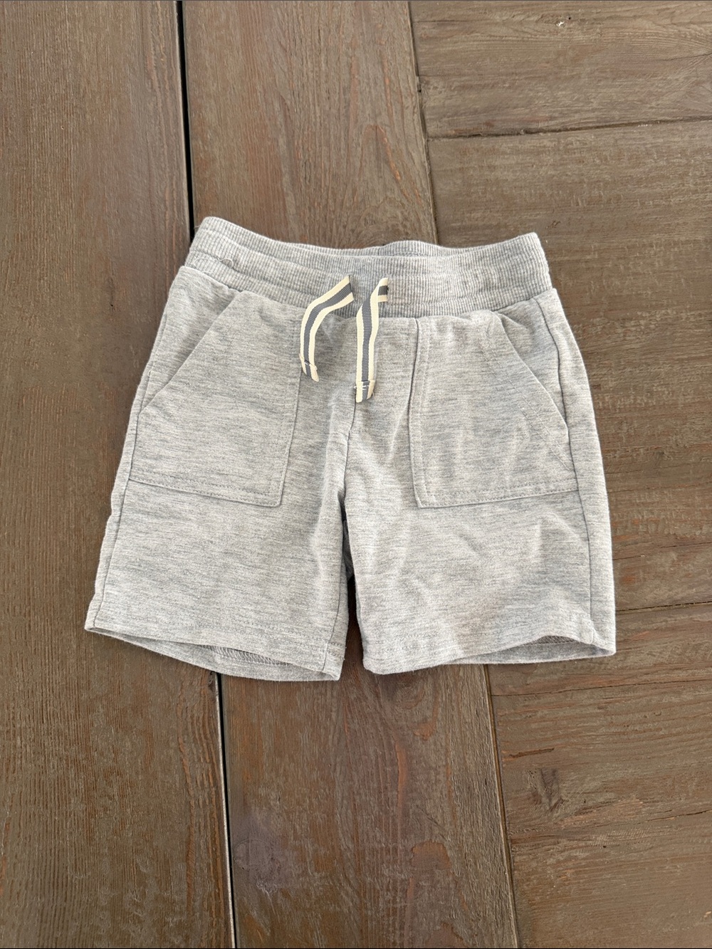 Light Gray Drawstring Knit Shorts